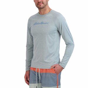 Eddie Bauer Mens Rash Guard Blue Long Sleeves Lightweight